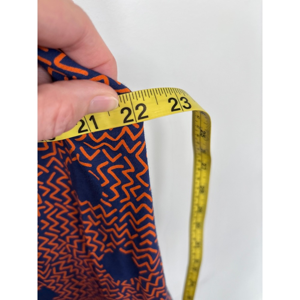 Gudrun Sjoden Womens Large Orange Blue Geometric Cotton Sleeveless Midi Dress - Picture 8 of 10
